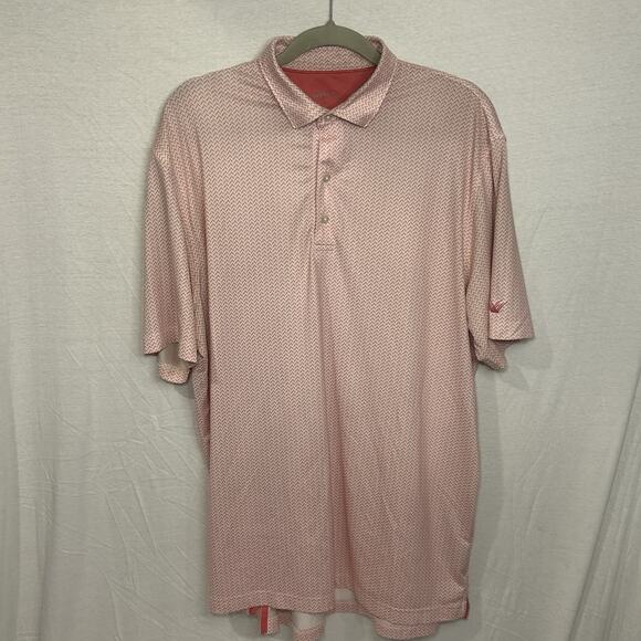 Johnnie-O Performance Polo Geometric Print Stretch Short Sleeve Mens Large - Picture 1 of 7
